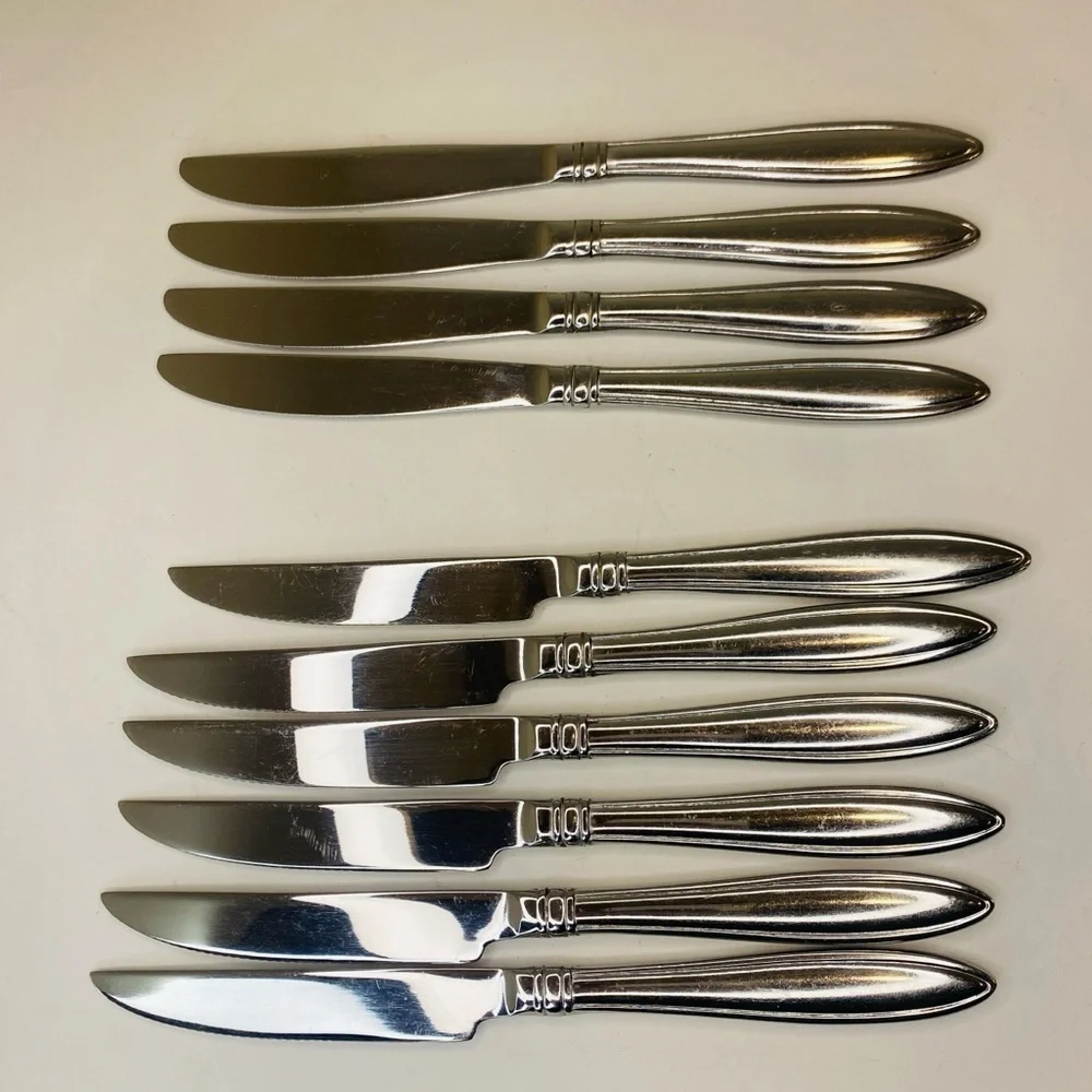 Reed & Barton Stainless Steel Celebration 4 Dinner Knives & 6 Steak Knives EUC